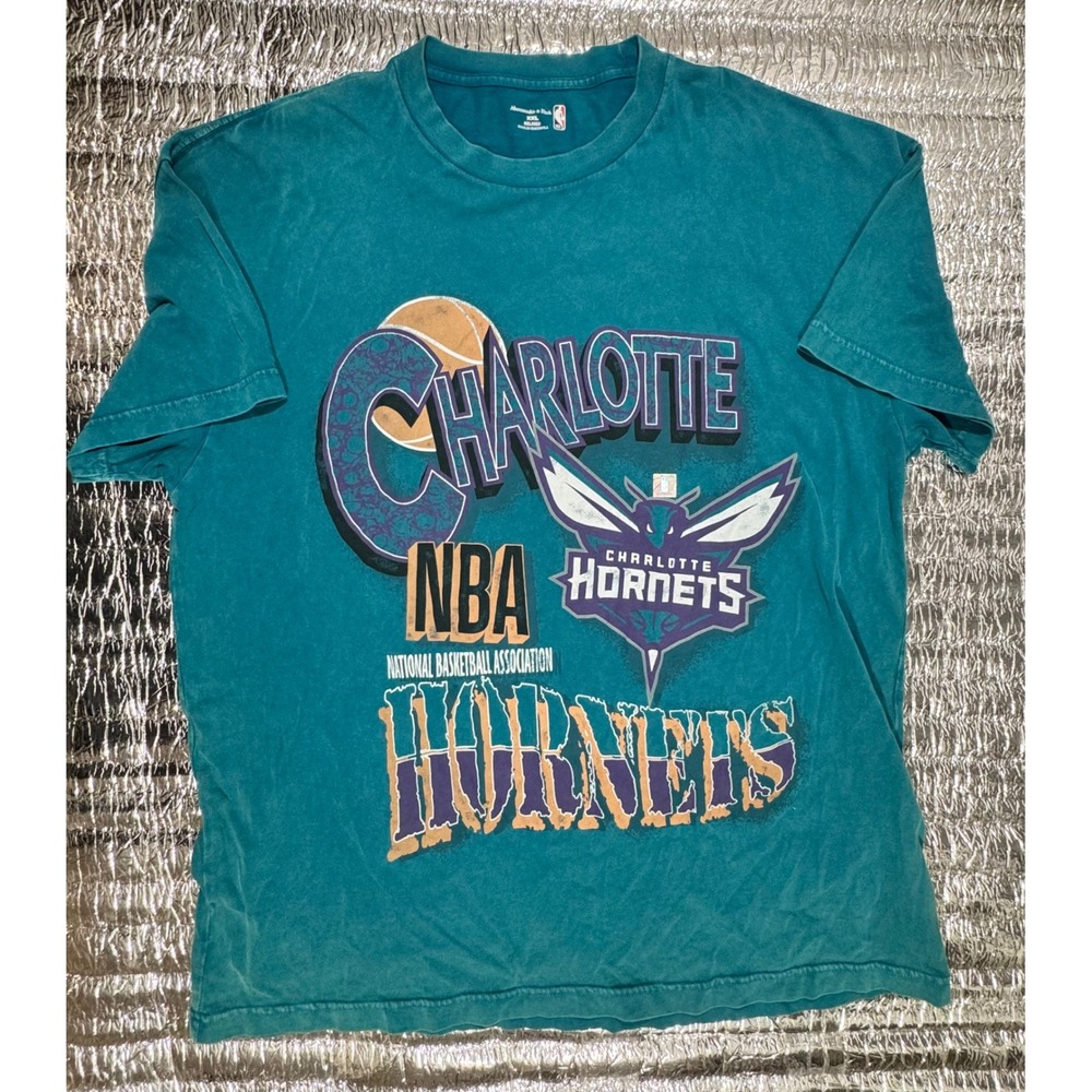 Abercrombie & Fitch Charlotte Hornets NBA Graphic T-Shirt XXL Teal Green Relaxed